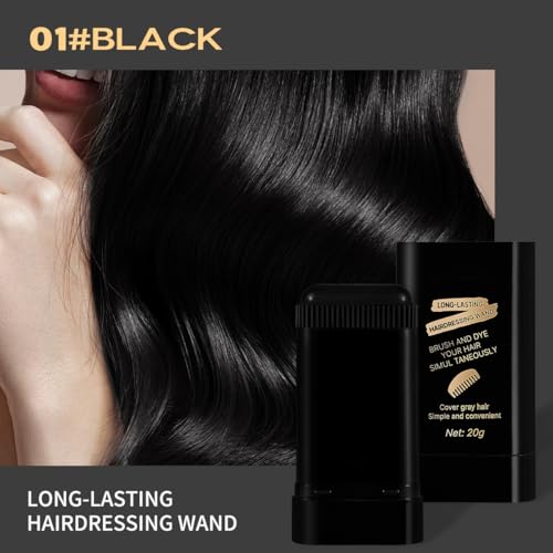 Glo7 Hair Dye Concealer Stick - Waterproof Gray Coverage (Black)