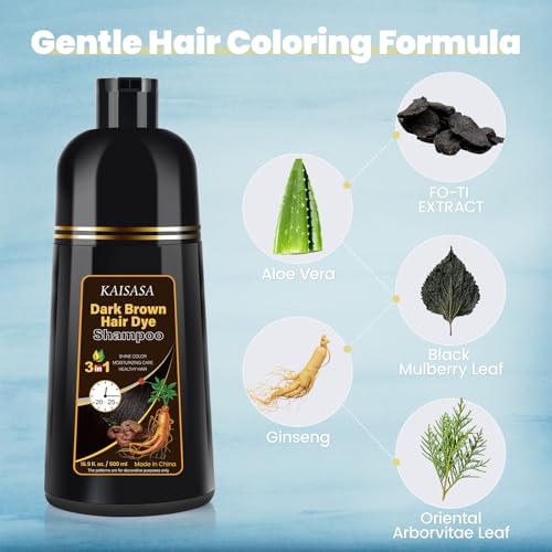 Dark Brown Hair Dye Shampoo for Gray Hair 500ml