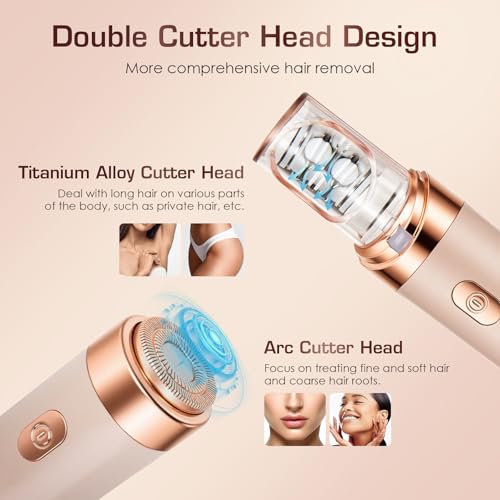 Pro 3.0 Women Face Epilator - PluxyEpil Facial Hair Removal 2026 New Upgrades Rechargeable Painless Electric Tweezers,Lady Shaver for Face/Legs/Bikini,Face Smooth Skin Epilator (Rose Gold)
