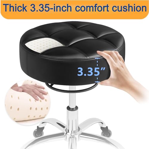 Heavy Duty Rolling Stool 400lb | Adjustable Height Salon Chair