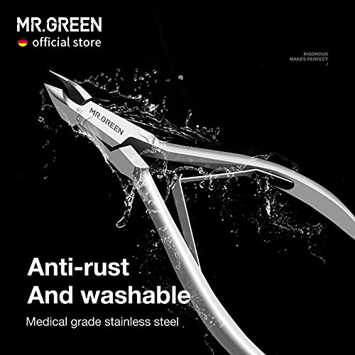 MR.GREEN Professional Stainless Steel Cuticle Nippers with Pusher
