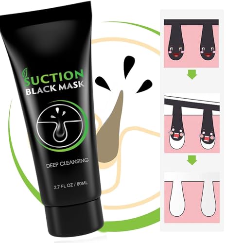 Blackhead Remover Mask, Activated Charcoal Peel Off Mask, Deep Face Clean for Men and Women, Pore Cleansing Nose and Face Care, Purifying Charcoal Mask, 80ML