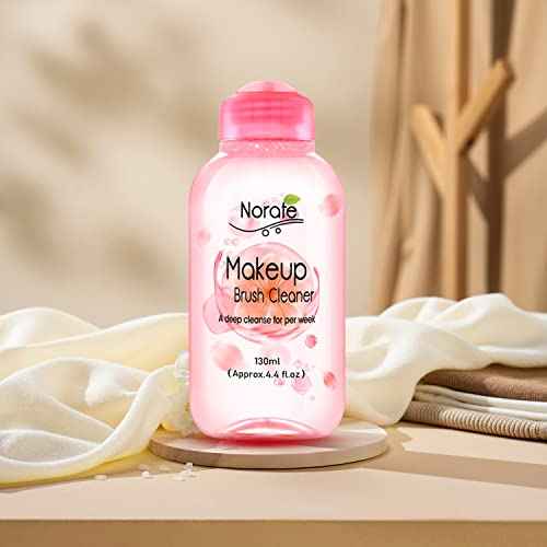Norate Makeup Brush Cleaner, Make Up Brush Cleansers Solution, Makeup Cleaner for Makeup Brushes, Beauty Sponge, Powder Puff, Deep Clean Brush Shampoo, Gentle Formula Cruelty Free 4.4 FL.OZ