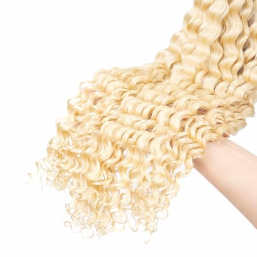 330g Blonde Bundles Human Hair 613 Deep Wave Bundle 28 30 32 Inch 8A