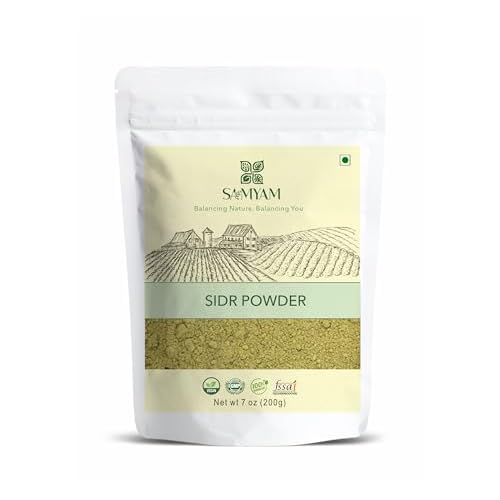 SAMYAM Natural Sidr/Jujube Powder - 200g (7 oz) | Natural Hair and Body Cleanser, Herbal Soap