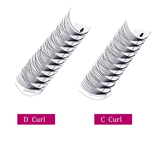 Premade Fans Eyelash Extensions 12D 0.07 D Curl Mixed Tray Premade Lash Fans Middle Stem Lashes Extension Premade Volume Fans Pro Point (12D-0.07-D, 15-20mm)