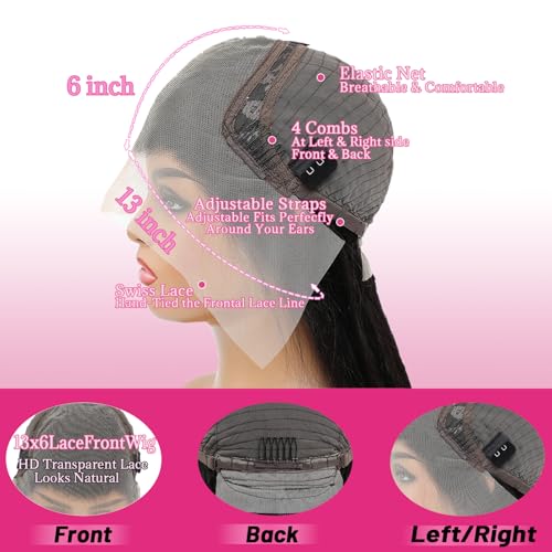 13x6 Lace Front Wig Human Hair 180% Density Body Wave