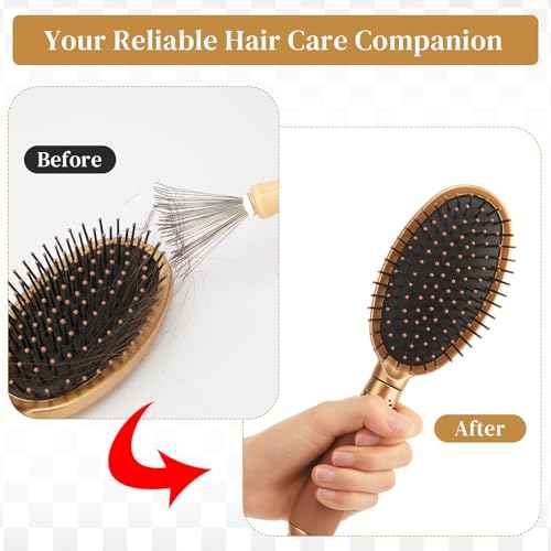 Boao 2 Pieces Hair Brush Cleaning Tool Comb Cleaner Brush Mini Comb Cleaning Hair Remover Tool for Removing Dust Home and Salon Use (Gray, Wood Color)