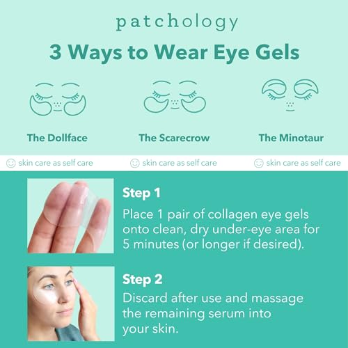 Patchology Under Eye Gel Patches ? Natural Eye Masks for Puffy Eyes, Dark Circles & Eye Bags, Soothing Skincare Treatment for All Skin Types, Beauty & Personal Care Essentials (5 Pairs)