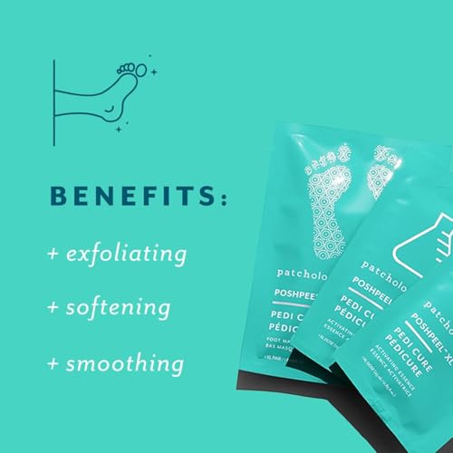 Patchology PoshPeel Foot Peeling Mask for Dry Cracked Feet - AHA & BHA