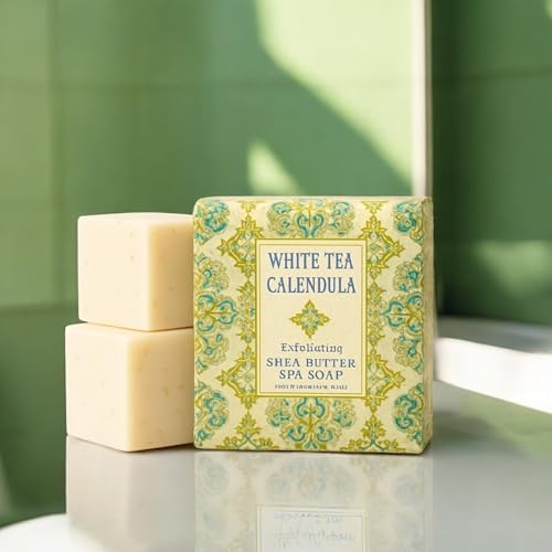 Greenwich Bay Mini Botanical Soap Bars ? 12 Pack 1.9 oz Each ? Individually Wrapped Guest Soaps for Airbnb, Spa, Travel, Bath ? Travel Size Bar Soap Set, White Tea Calendula