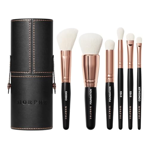 Morphe Rose Away 6-Piece Makeup Brush Set with Case