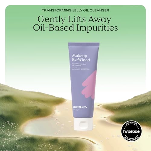 KraveBeauty Makeup Re-Wined Jelly Oil Cleanser Duo ? K-Beauty Transforming Daily Cleanser, Removes Makeup & Impurities, Vegan & Cruelty-Free, 3.38 fl oz x2