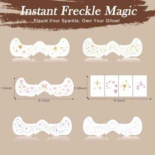 Glitter Freckles Face Tattoo,Freckles Temporary Face Tattoos, Body Face Glitter for Women Girls, Festival Outfits Rave Accessories, Country Concerts, Party, Makeup Glitter Patch 30PCS