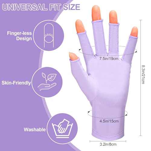 chemotex UV Nail Gloves, Professional UPF50+ Protection UV Gloves for Gel Manicures