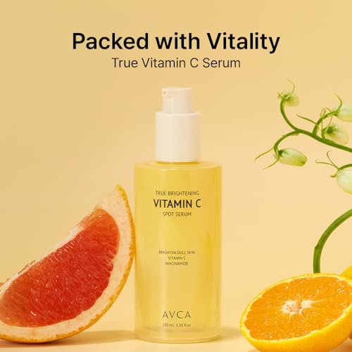 AVCA Vitamin C Brightening Serum 100ml(3.38 fl. oz) ? Niacinamide Dark Spot & Even Tone, Antioxidant Face Serum for Dull Skin, K-Beauty, Fragrance-Free