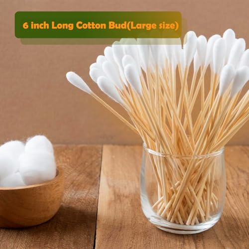 6-Inch Bamboo Cotton Swabs - 100pcs for Pet & Equipment Care