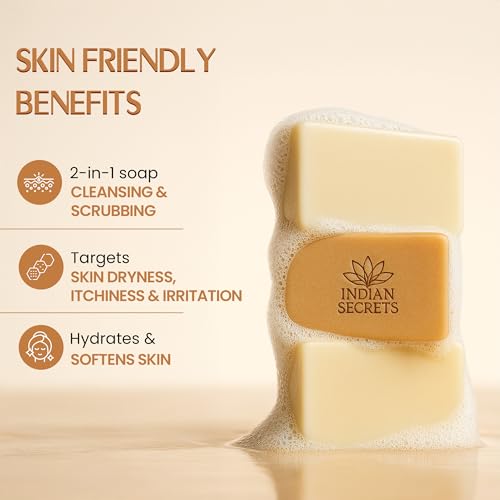 Scrub Soap with Hyaluronic Acid & Coconut Milk ? Moisturizing Body Soap for Soft Skin ? Enriched with Niacinamide, Hyaluronic Acid, Coconut Milk 110 g (Pack of 1)
