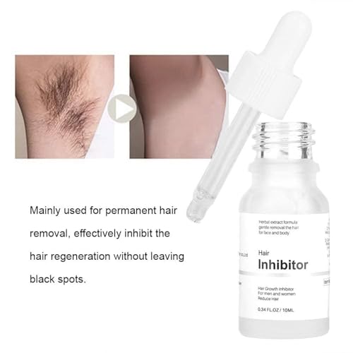 Mild Hair Growth Inhibitor Serum, Moisturizing Permanent Hair Inhibitor Serum Natural Plant Extract Mild Soothing Stop Hair Growth for Face/Arm/Legs Body Bikini, Lotion, Natural Plant Extract, Unisex