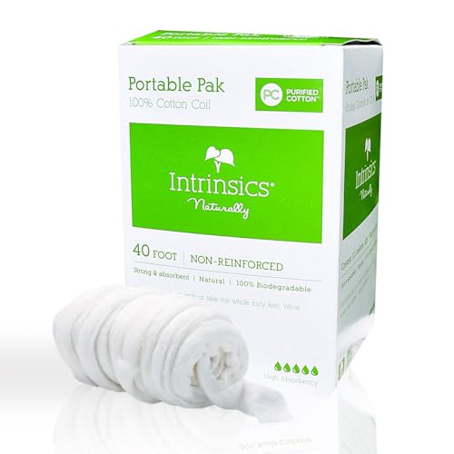 Intrinsics 100% Cotton Coil Roll - 40ft High Absorbency for Salon Use
