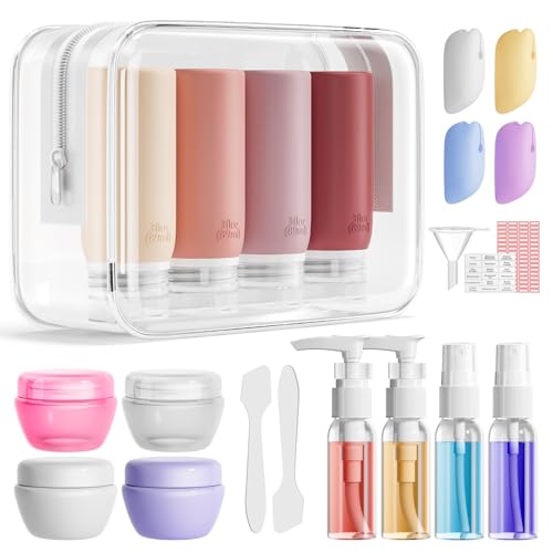 Muslish 21 Pack Travel Bottles Set, TSA Compliant Leak-Proof Silicone