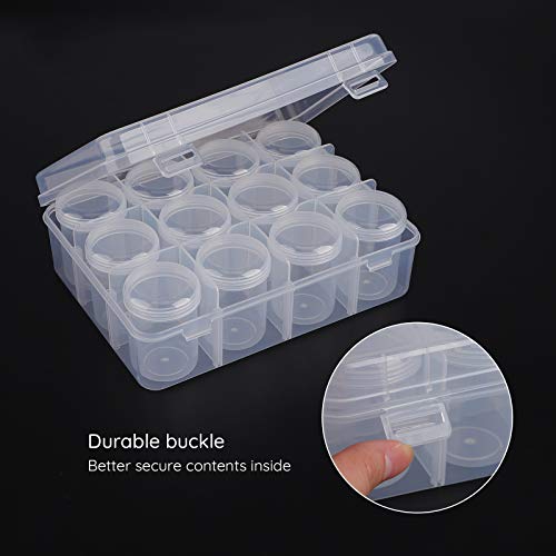 Segbeauty Clear Gem Organizer Box with 12 Compartment Jars