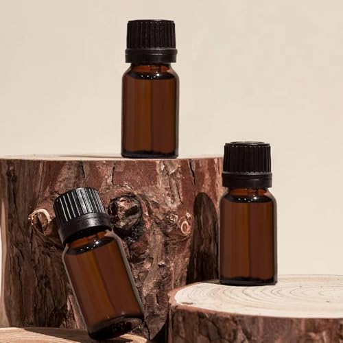 24 Pack 10ml Amber Glass Essential Oil Bottles with Dropper