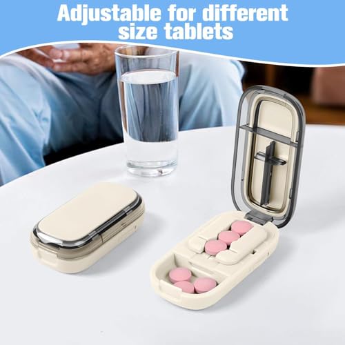Adjustable Pill Cutter Splitter for Accurate Dosage - White