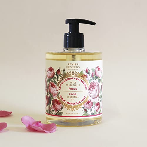 Panier des Sens ? Rose Foaming Liquid Hand Wash & Moisturizing Hand Cream ? Hand Soap and Lotion Set - with Coconut Oil, Shea Butter ? French Hand Care ? Gentle Formula ? 97% Natural Ingredients