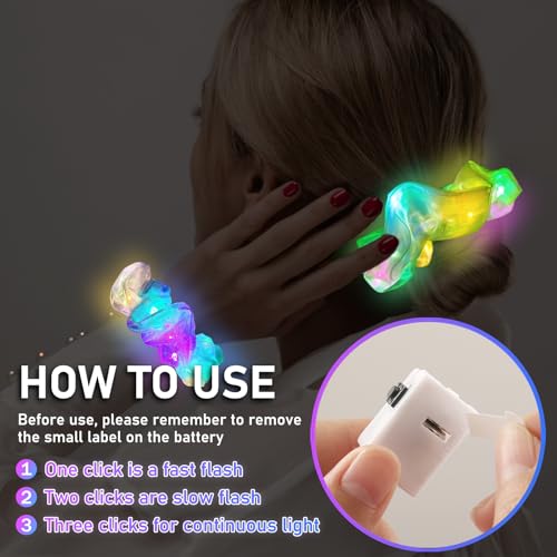 Light Up Mermaid Scrunchies - 18 Pcs Glow in the Dark Hair Accessories