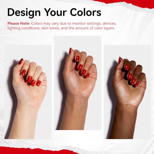 Red Nail Polish with Castor Oil - Fast Dry, Vegan