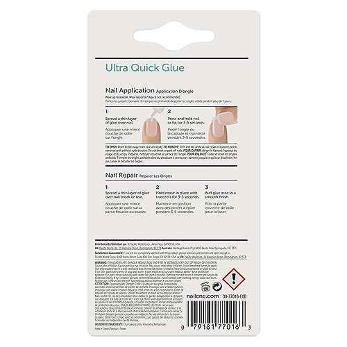Nailene Ultra Quick Nail Glue - Durable, Easy to Apply False Nail Glue ? Repairs Natural Nails ? Quick-Drying Nail Adhesive Lasts Up to 7 Days - 3 g/0.10 oz - 6 Pack
