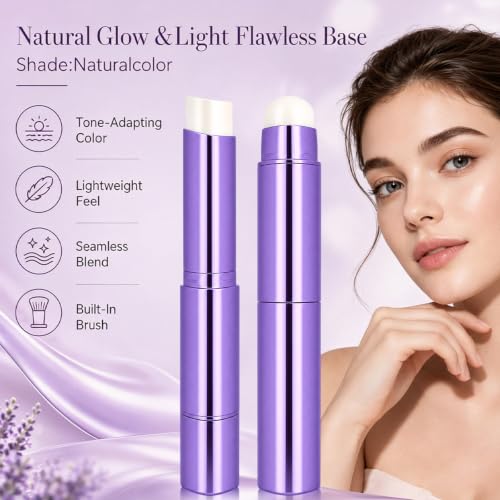 2-in-1 Foundation Stick with Brush, Color-Changing