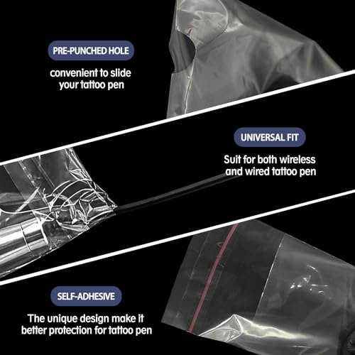 200Pcs PMU Pen Machine Protective Sleeves - Disposable Tattoo Covers