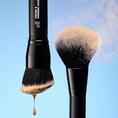 e.l.f. Dual-Ended Cream & Powder Brush - Vegan & Cruelty-Free