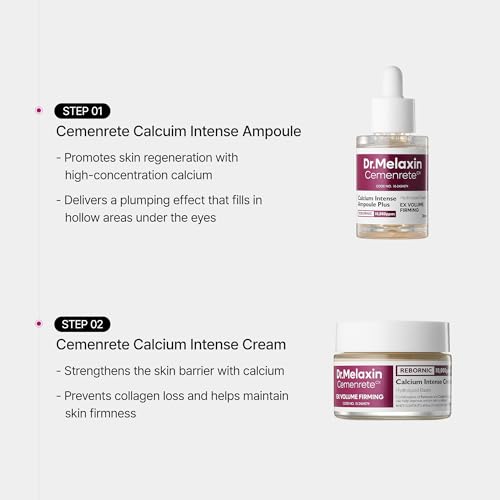 Dr.Melaxin Cemenrete Calcium Intense Firming Cream 50ml (1.69 fl oz) ? Rebornic 10,000ppm, Niacinamide & Hydrolyzed Elastin, Lifting & Elasticity Face Cream for Sagging Skin
