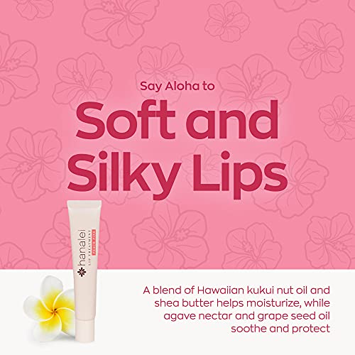 Hanalei Lip Treatment Bundle (Clear and Peach Pink), Made with Kukui Oil, Shea Butter, Agave, and Grapeseed Oil, Soothe Dry Lips (Cruelty free, Paraben free)