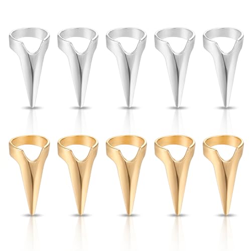 10 Piece Hair Sectioning Rings - Gold & Silver Braid Tool Set