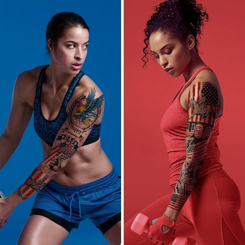 4th of July Temporary Tattoos | Waterproof American Flag Sleeve