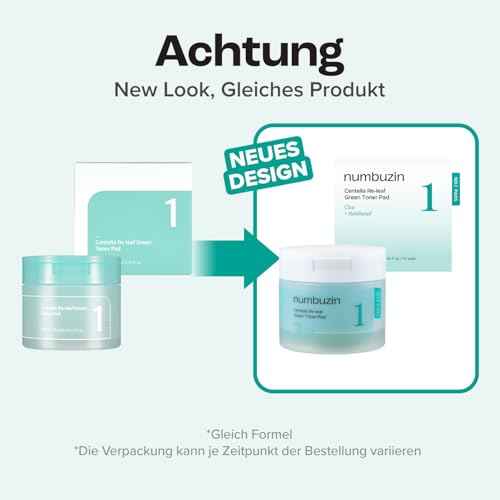 numbuzin No.1 Toner Pads | Centella Re-Leaf Green Toner Pad | Double-Sided | Centella Asiatica, Heartleaf, Licorice Root | Calming, Hydrating, Exfoliating | 70 Pads/6.42 fl. oz.