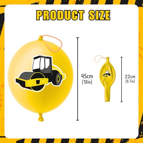 72pc Construction Party Favors - Tattoos & Punch Balloons