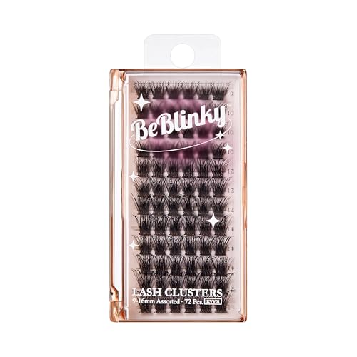 False Eyelashes, Lash Extension Kit 01, 9mm-16mm, Wide Band, Easy to Apply and Remove, No Damage to Natural Eyelashes, 72 Lash Clusters - Natural
