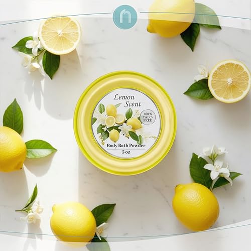 R-NEU Talc-Free Body Powder, Luminous Lemon, 5 oz with Puff