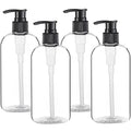 4 Pack 16oz Pump Bottles | Clear Refillable Dispensers
