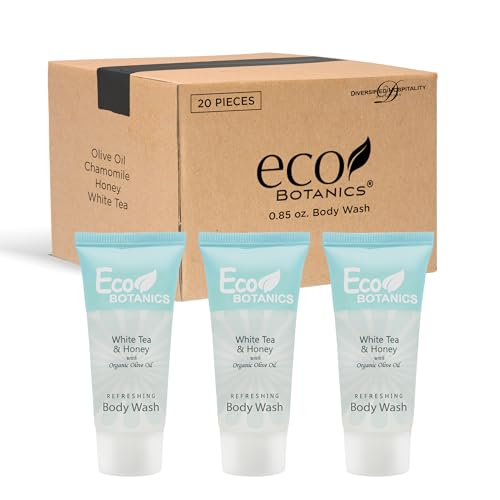 Eco Botanics Travel-Size Hotel Body Wash Soap, 0.85 oz. (Case of 20)