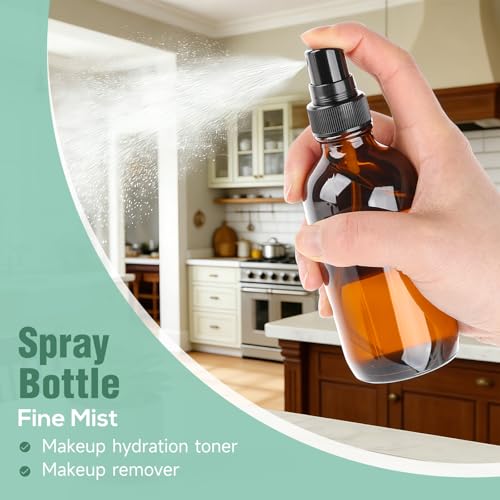 Vitreaux 4oz Amber Glass Spray Bottles Set of 4