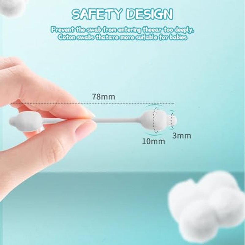 Baby Cotton Swabs, 220ct - Organic Safety Swabs for Newborns