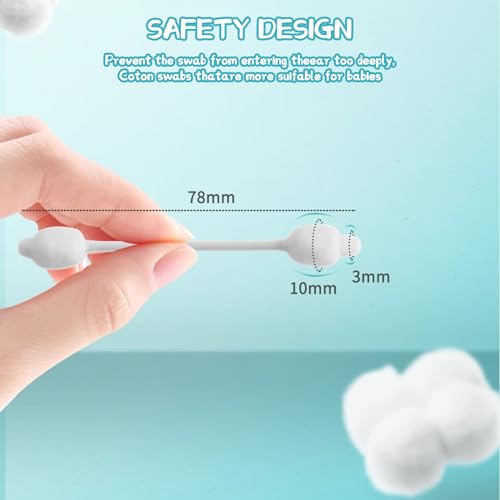 Organic Baby Safety Cotton Swabs with Bulb Tip - 220 Count (4 Pack)