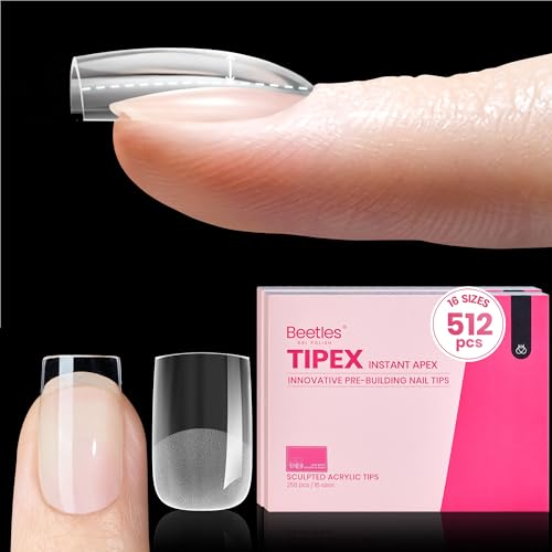 Beetles Tipex Apex Nail Tips - Short Square, 512pcs, 16 Sizes