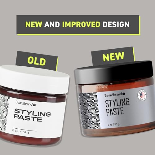 Beardbrand Beard Styling Paste - Medium Hold and Natural Look Hair Paste for Men | Versatile Hair Styling Cream - Sandalwood & Cedar Scent - 56 grams